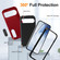 Google Pixel 9 Rugged PC + Silicone Phone Case with Holder - Red+Black