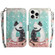 iPhone 16 Pro Max 3D Colored Horizontal Flip Leather Phone Case - Black White Cat