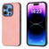iPhone 16 Pro Max Black Frame PU Leather Full Coverage Phone Case - Pink