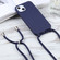 iPhone 16 Pro Max Candy Colors TPU Protective Phone Case with Lanyard - Dark Blue