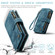 iPhone 16 Pro Max CaseMe C30 Card Slots Zipper Wallet Leather Phone Case - Blue