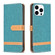 iPhone 16 Pro Max Color Block Denim Texture Leather Phone Case - Green