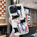 iPhone 16 Pro Max Colorful Painting Pattern TPU Phone Case - Black Cat