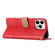 iPhone 16 Pro Max Cowhide Texture Stitching Leather Phone Case - Red