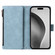 iPhone 16 Pro Max Crossbody Multi-card Slot Wallet Zipper Leather Phone Case - Light Blue