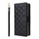 iPhone 16 Pro Max Crossbody Rhombic Zipper Tower Buckle Leather Phone Case with Lanyard - Black