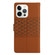 iPhone 16 Pro Max Diamond Embossed Skin Feel Leather Phone Case - Brown