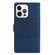 iPhone 16 Pro Max Diamond Embossed Skin Feel Leather Phone Case - Dark Blue