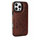iPhone 16 Pro Max Double Buckle Butterfly Embossing PU Phone Case - Brown