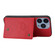 iPhone 16 Pro Max Double Buckle Card Slots PU + TPU Phone Case - Red
