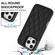 iPhone 16 Pro Max Double Buckle Rhombic PU Leather Phone Case - Black