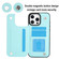 iPhone 16 Pro Max Double Buckle Rhombic PU Leather Phone Case - Blue