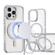 iPhone 16 Pro Max Dual-Color Clear Acrylic Hybrid TPU Lens Flip Holder MagSafe Phone Case - Grey