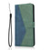 iPhone 16 Pro Max Dual-color Stitching Leather Phone Case - Blue Green