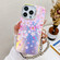 iPhone 16 Pro Max Electroplating Laser Flower Phone Case with Wrist Strap - Pink Flower AH13 iPhone 16 Pro Max Electroplating Laser Flower Phone Case with Wrist Strap - Pink Flower AH13