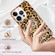 iPhone 16 Pro Max Electroplating Marble Dual-side IMD Phone Case - Leopard Print