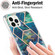 iPhone 16 Pro Max Electroplating Splicing Marble Flower Pattern Dual-side IMD TPU Shockproof Phone Case - Blue Green