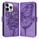 iPhone 16 Pro Max Embossed Butterfly Leather Phone Case - Light Purple iPhone 16 Pro Max Embossed Butterfly Leather Phone Case - Light Purple