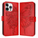 iPhone 16 Pro Max Embossed Butterfly Leather Phone Case - Red
