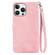 iPhone 16 Pro Max Embossed Flower Zipper Leather Phone Case - Pink