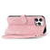 iPhone 16 Pro Max Embossed Flower Zipper Leather Phone Case - Pink