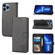 iPhone 16 Pro Max Embossed Happy Cat Pattern Flip Leather Phone Case - Black