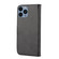 iPhone 16 Pro Max Embossed Happy Cat Pattern Flip Leather Phone Case - Black
