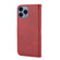 iPhone 16 Pro Max Embossed Happy Cat Pattern Flip Leather Phone Case - Red