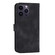 iPhone 16 Pro Max Embossed Line Leather Phone Case with Lanyard - Black