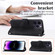 iPhone 16 Pro Max Embossed Line Leather Phone Case with Lanyard - Black