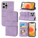 iPhone 16 Pro Max Embossed Stripes Skin Feel Leather Phone Case - Light Purple