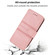 iPhone 16 Pro Max Embossed Stripes Skin Feel Leather Phone Case - Pink