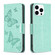 iPhone 16 Pro Max Embossing Two Butterflies Pattern Leather Phone Case - Green iPhone 16 Pro Max Embossing Two Butterflies Pattern Leather Phone Case - Green