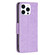 iPhone 16 Pro Max Embossing Two Butterflies Pattern Leather Phone Case - Purple