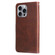 iPhone 16 Pro Max Fashion Calf Texture Zipper Leather Phone Case - Brown
