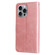 iPhone 16 Pro Max Fashion Calf Texture Zipper Leather Phone Case - Rose Gold