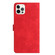 iPhone 16 Pro Max Flower Embossing Pattern Leather Phone Case - Red