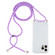 iPhone 16 Pro Max Four-Corner Shockproof Transparent TPU Case with Lanyard - Purple