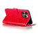 iPhone 16 Pro Max Lace Flower Embossing Flip Leather Phone Case - Red