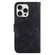 iPhone 16 Pro Max Lily Embossed Leather Phone Case - Black