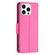 iPhone 16 Pro Max Litchi Texture Pure Color Flip Leather Phone Case - Rose Red