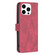 iPhone 16 Pro Max Magnetic Buckle Rhombus Texture Leather Phone Case - Red