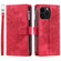 iPhone 16 Pro Max Multi-Card Totem Zipper Leather Phone Case - Red