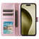 iPhone 16 Pro Max Multifunctional Horizontal Flip Leather Phone Case with Three Card Slots - Rose Gold