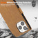 iPhone 16 Pro Max N.BEKUS CSJ-P1 Solid Color Leather Phone Case - Brown