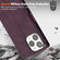 iPhone 16 Pro Max N.BEKUS CSJ-P1 Solid Color Leather Phone Case - Wine Red