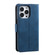 iPhone 16 Pro Max Nail Skin Feel Stitching Calf Texture Leather Phone Case - Blue