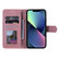 iPhone 16 Pro Max Nail Skin Feel Stitching Calf Texture Leather Phone Case - Rose Gold