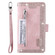 iPhone 16 Pro Max Nine Card Zipper Bag Leather Phone Case with Lanyard - Pink