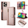 iPhone 16 Pro Max Nine Card-slot Zipper Wallet Bag Leather Phone Case - Pink
